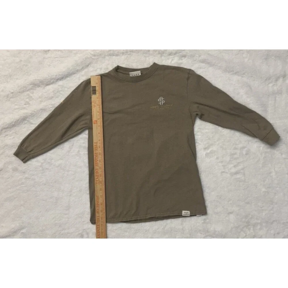 Simply Southern Pumpkins Fall Leaves Football Long Sleeve Brown Youth Small